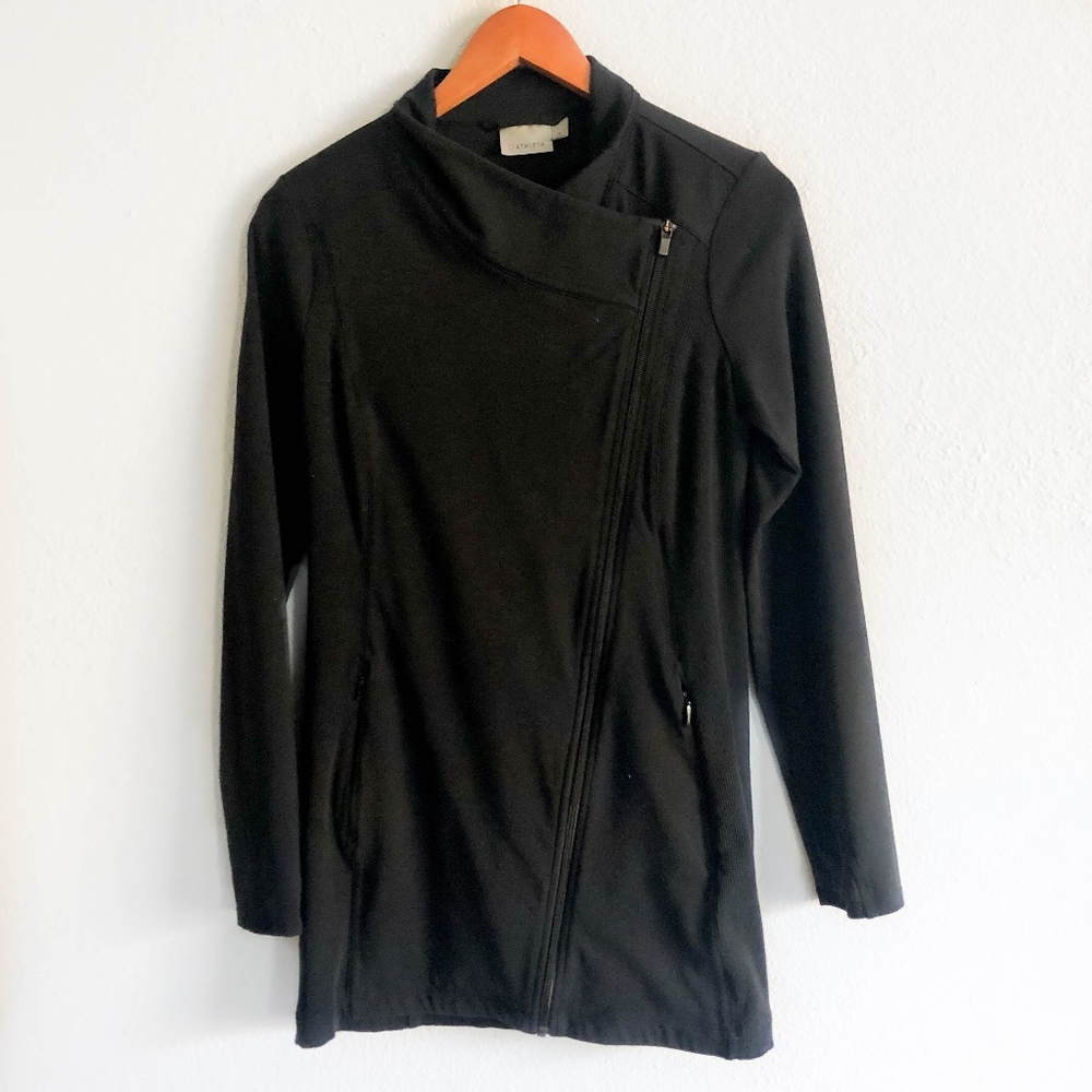 Athleta Black Moto Zip Up Jacket